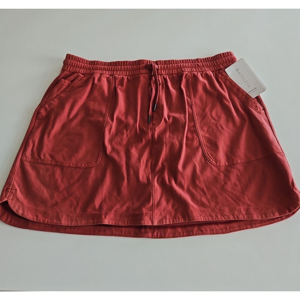 Athleta Farallon Cotton Knit Stretchy Rust Skirt